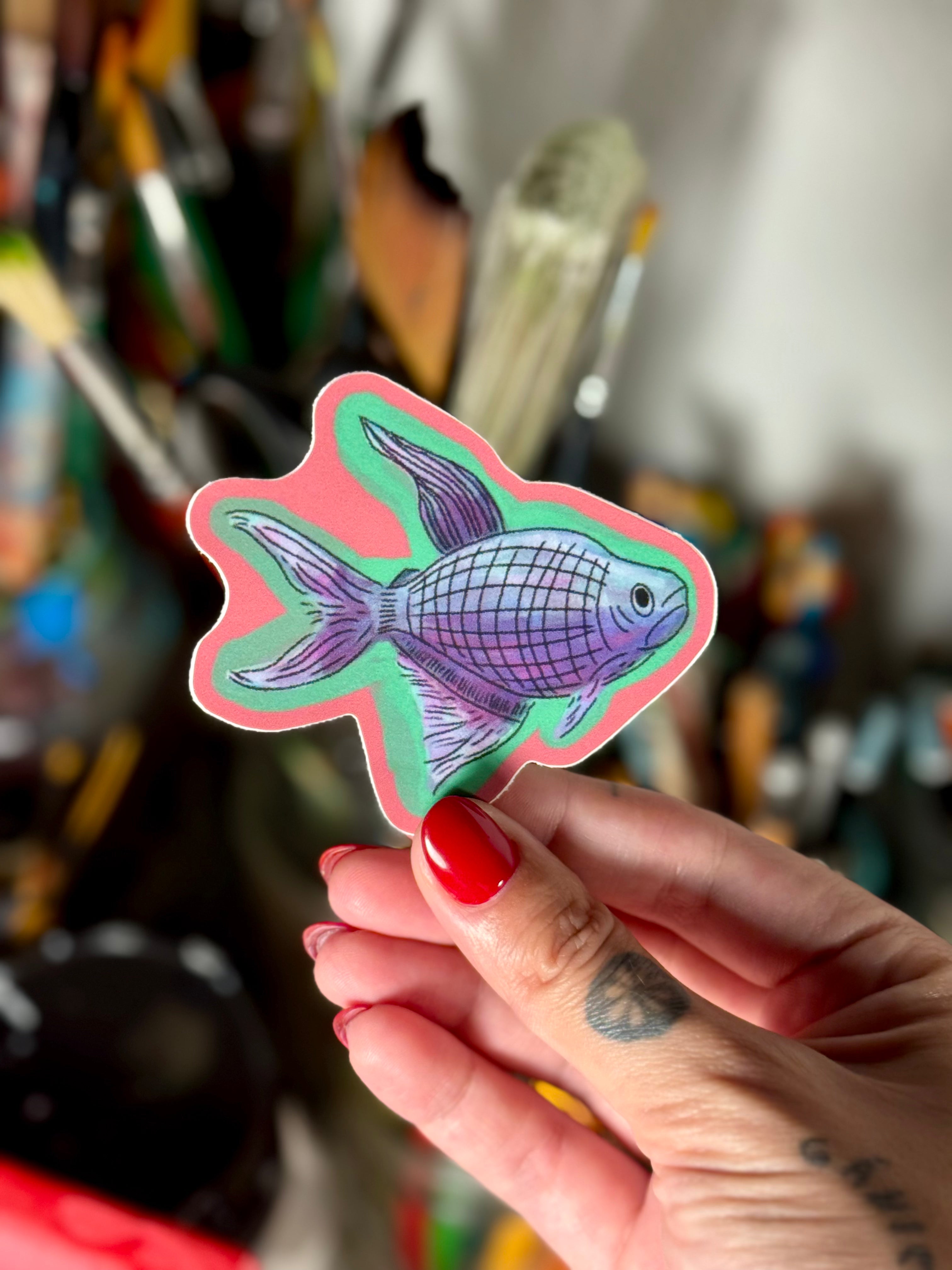 blue fishy sticker