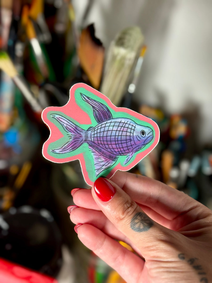 blue fishy sticker